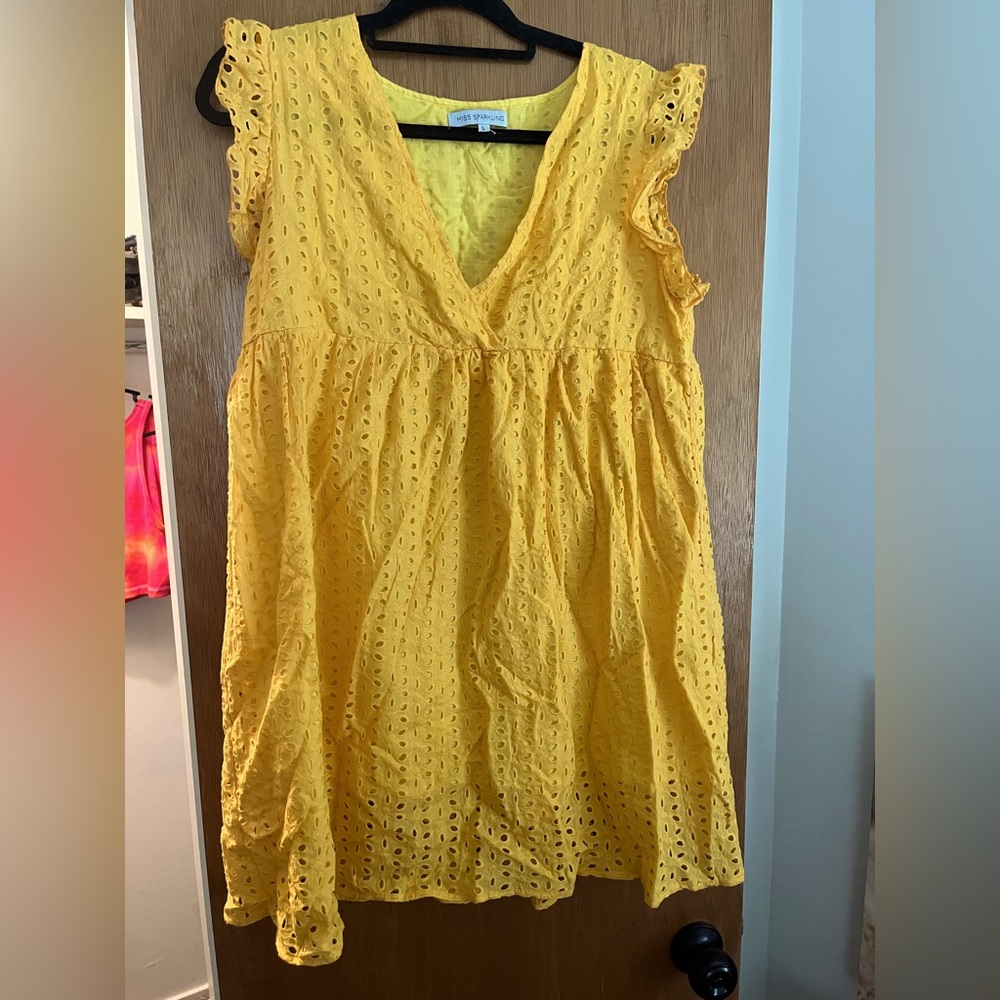 Yellow Ruffled Sleeve Sundress
